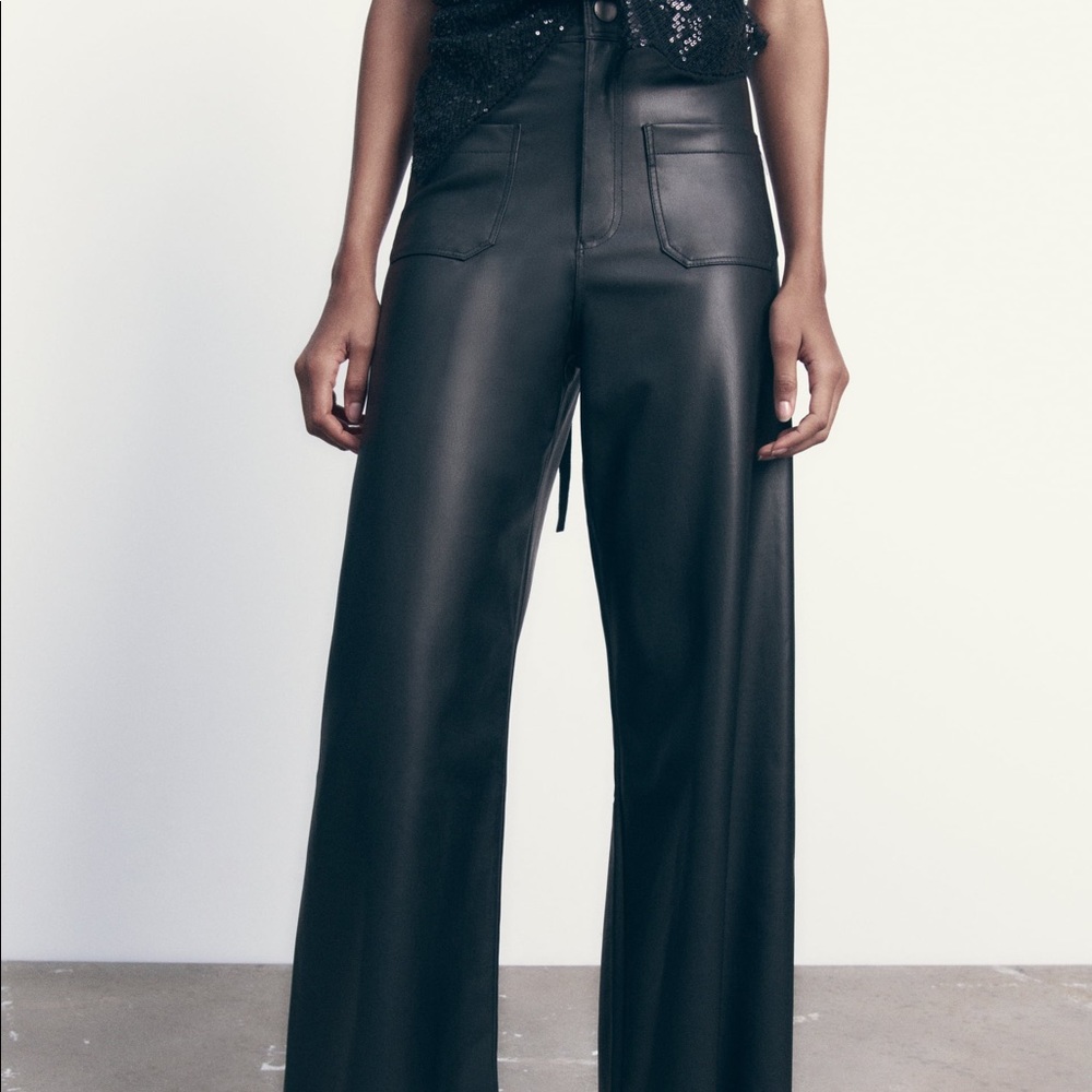 Zara Marine Straight Leather Pant
